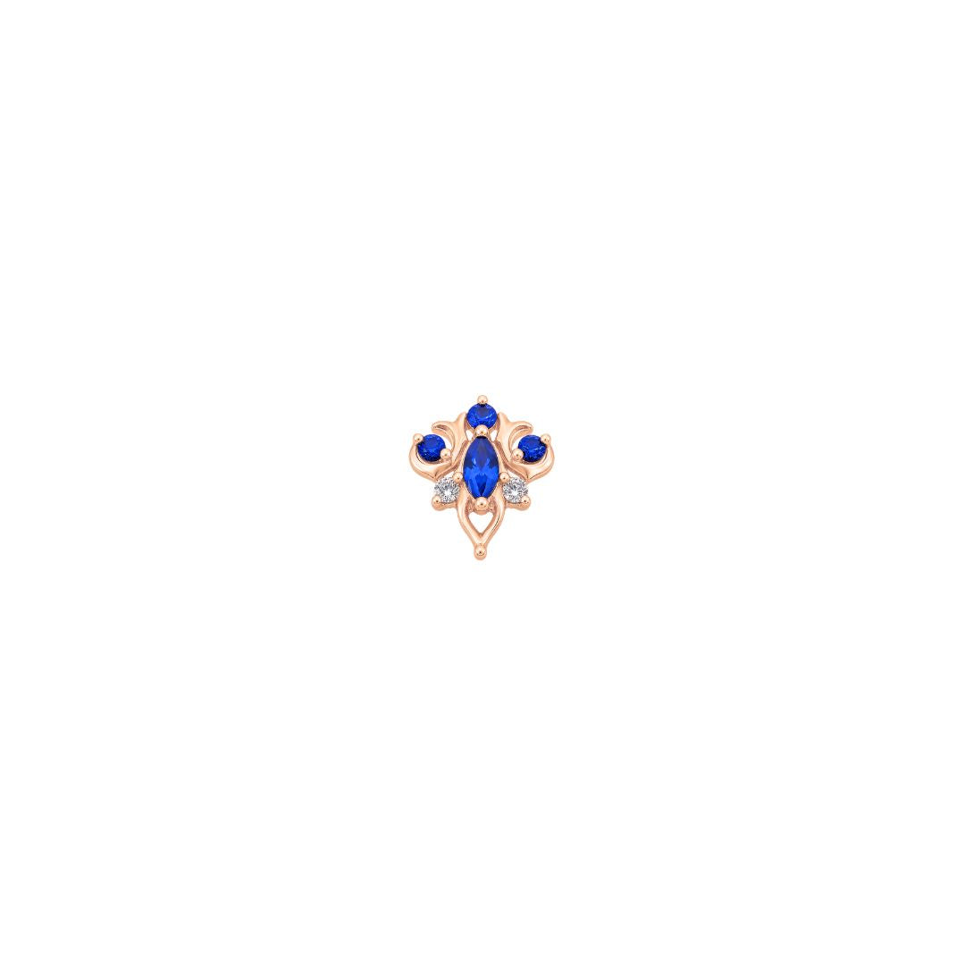 Oleander Threadless End with Blue Sapphire (Lab Grown)