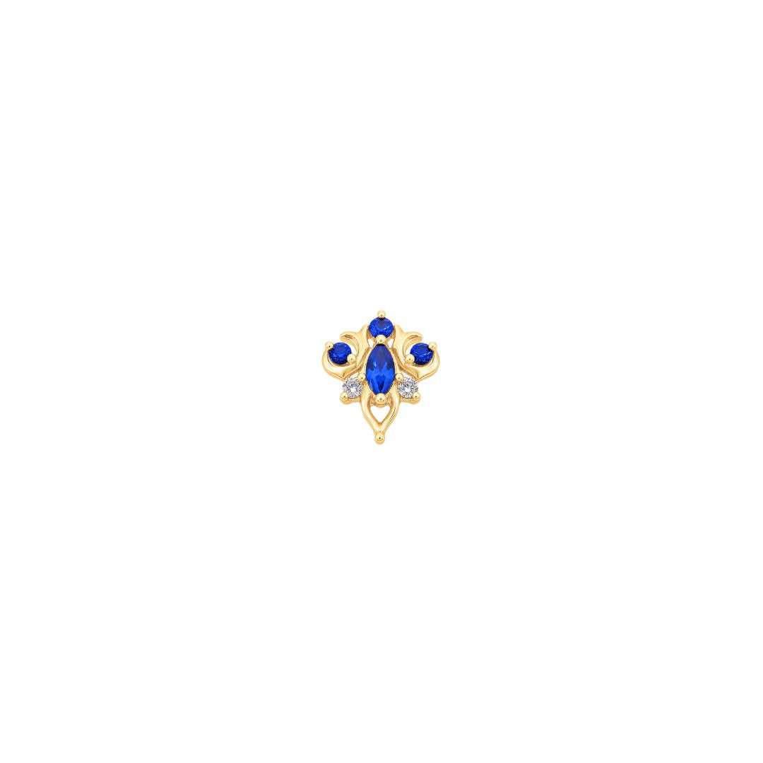 Oleander Threadless End with Blue Sapphire (Lab Grown)