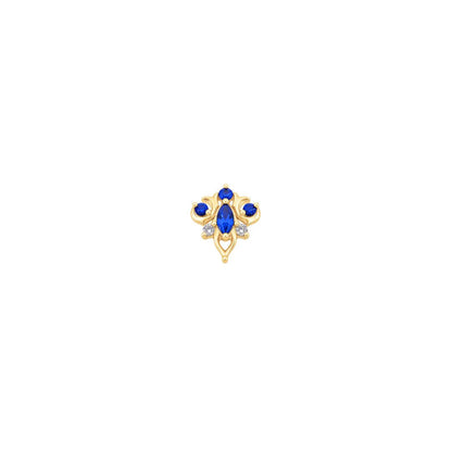 Oleander Threadless End with Blue Sapphire (Lab Grown)