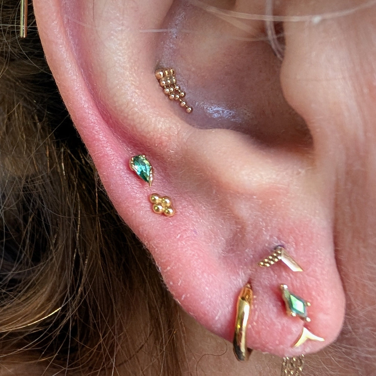 Occasion Threadless End with Emerald (Lab Grown)