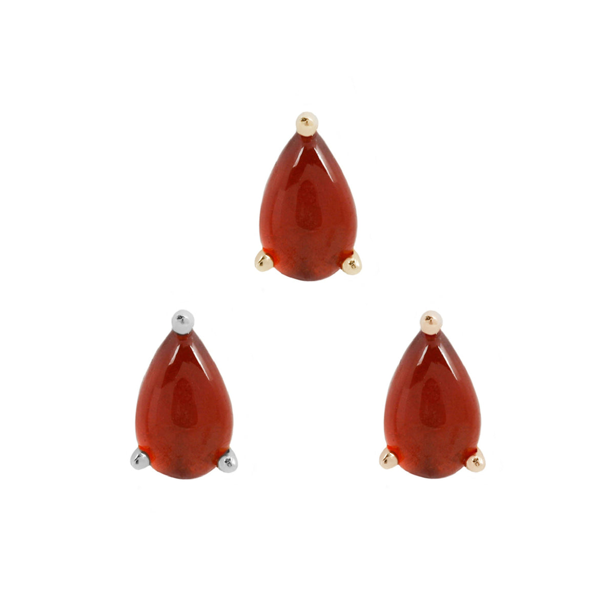 Pear Prong Threadless End with Garnet