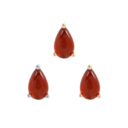 Pear Prong Threadless End with Garnet