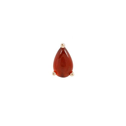 Pear Prong Threadless End with Garnet