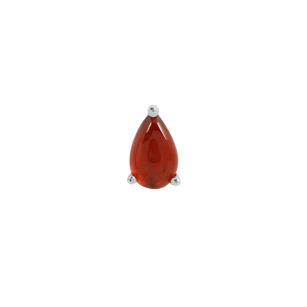 Pear Prong Threadless End with Garnet