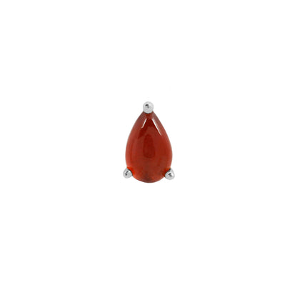 Pear Prong Threadless End with Garnet
