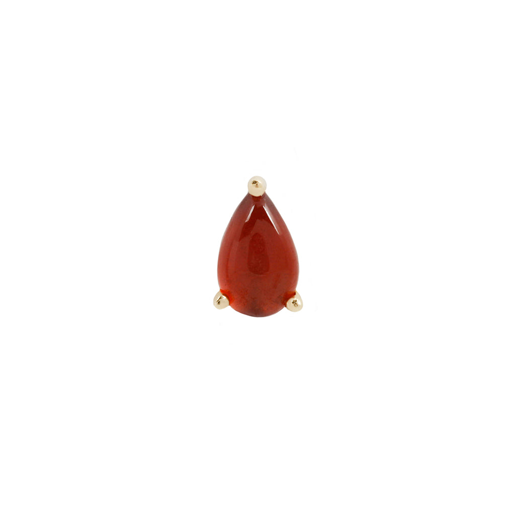 Pear Prong Threadless End with Garnet