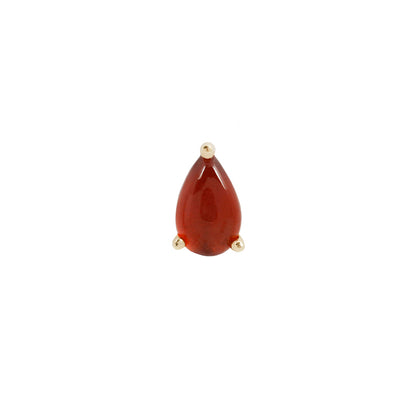 Pear Prong Threadless End with Garnet