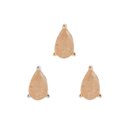 Pear Prong Threadless End with Sunstone
