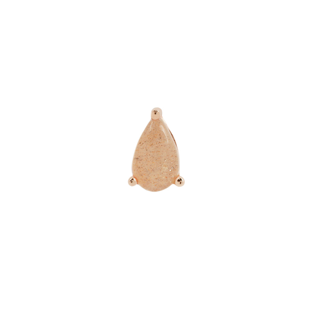 Pear Prong Threadless End with Sunstone
