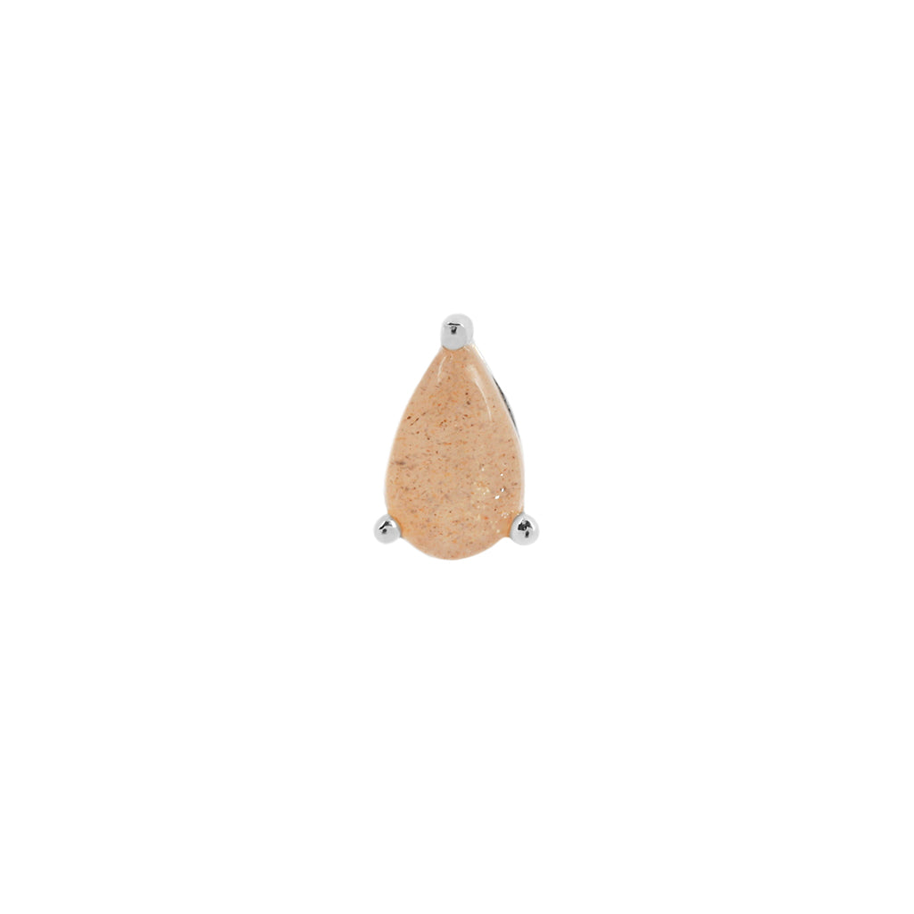 Pear Prong Threadless End with Sunstone