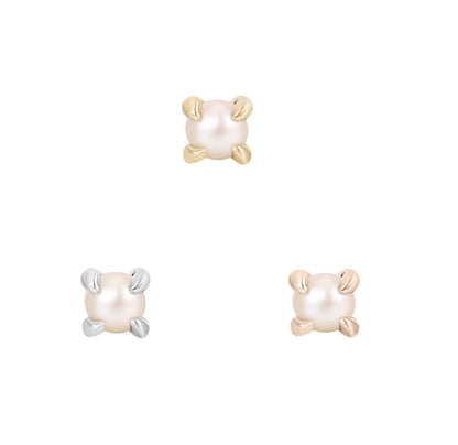 Prong Gem Threadless End with Pearl
