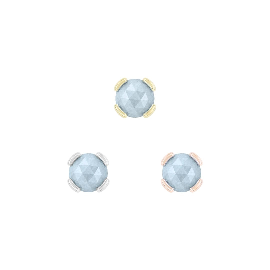 Peekaboo Threadless End with Sandblasted Aquamarine