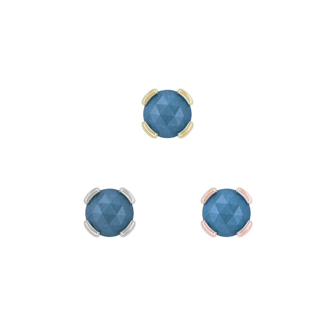 Peekaboo Threadless End with Sandblasted London Blue Topaz