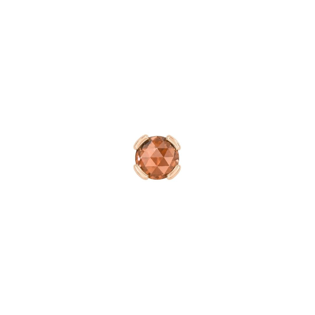 Peekaboo Threadless End with Orange Garnet
