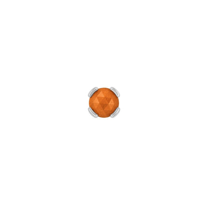 Peekaboo Threadless End with Sandblasted Orange Garnet