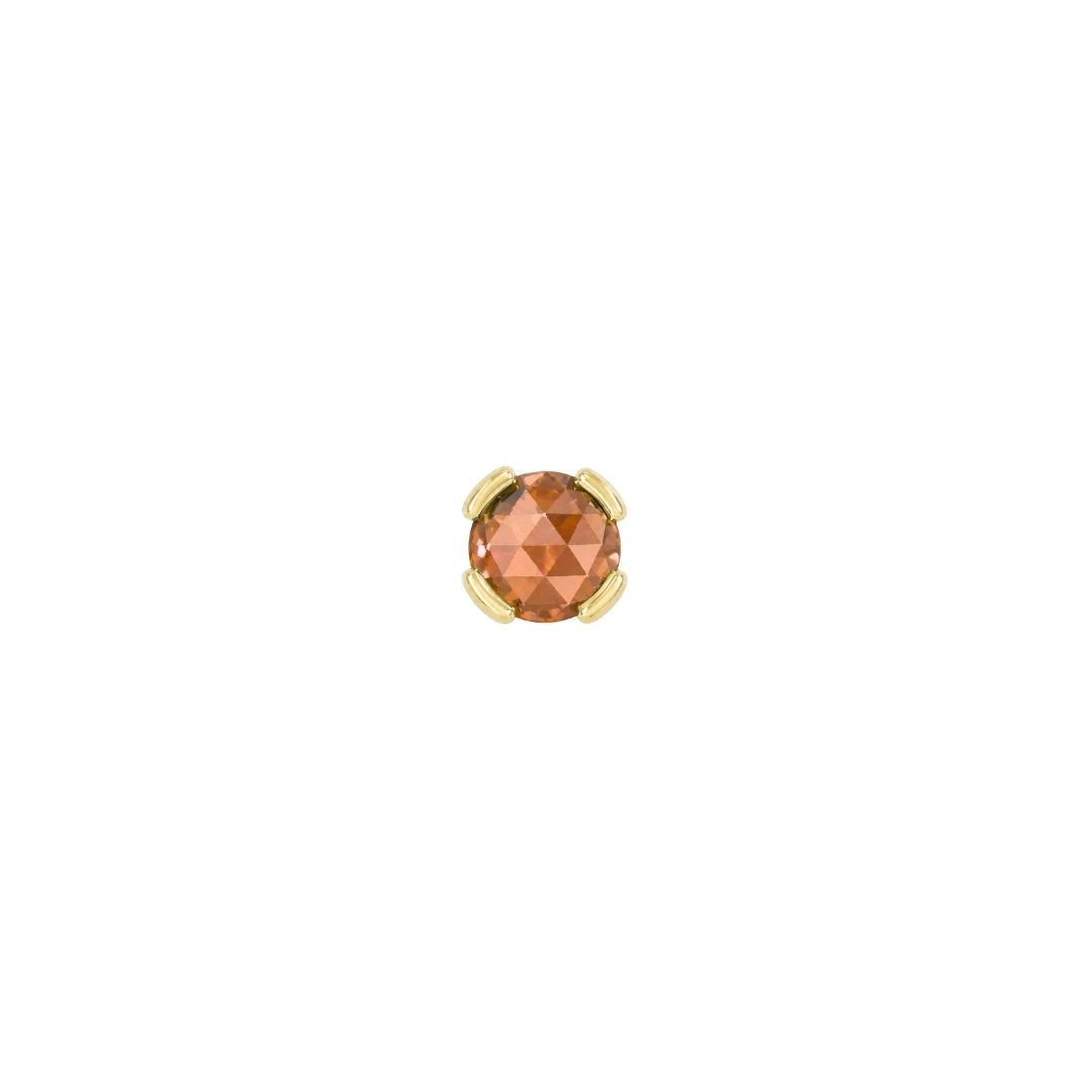 Peekaboo Threadless End with Orange Garnet