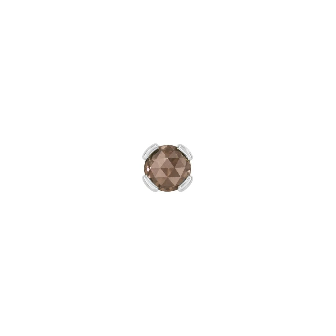 Peekaboo Threadless End with Smoky Quartz