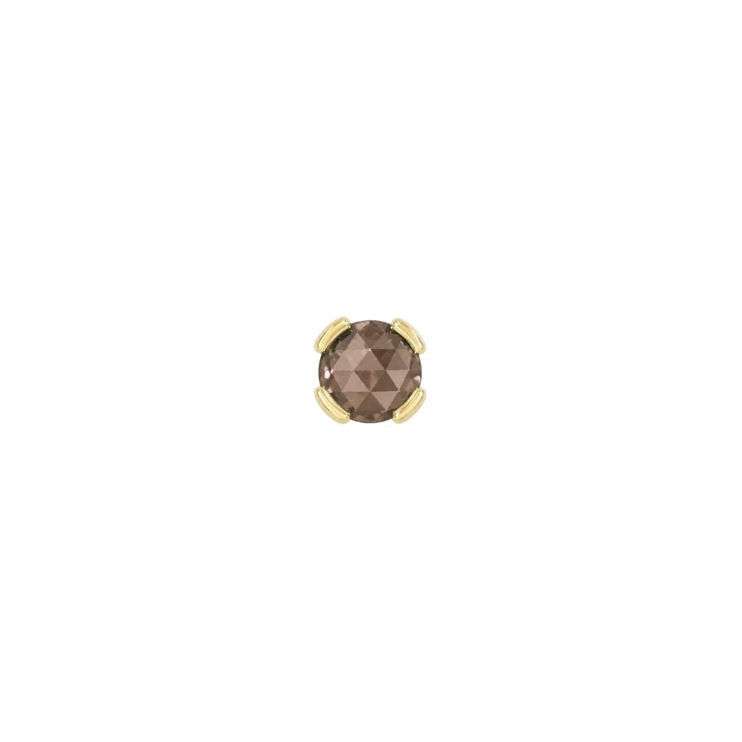 Peekaboo Threadless End with Smoky Quartz