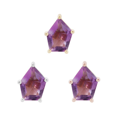 Penta Threadless End with Amethyst