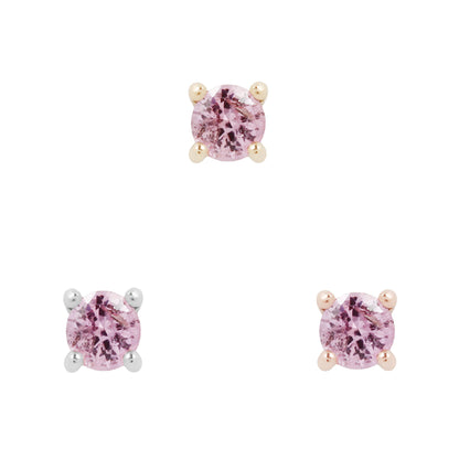Prong Gem Threadless End with Pink Sapphire