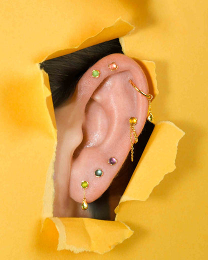 Peekaboo Threadless End with Sandblasted Aquamarine