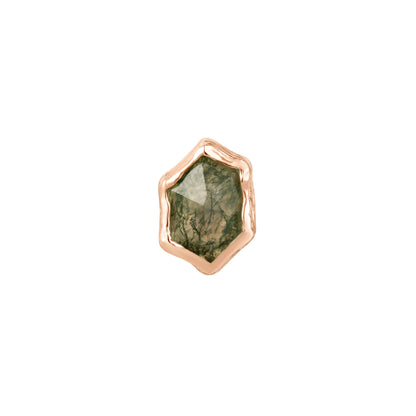 Pump Up The Volume Threadless End with Moss Agate