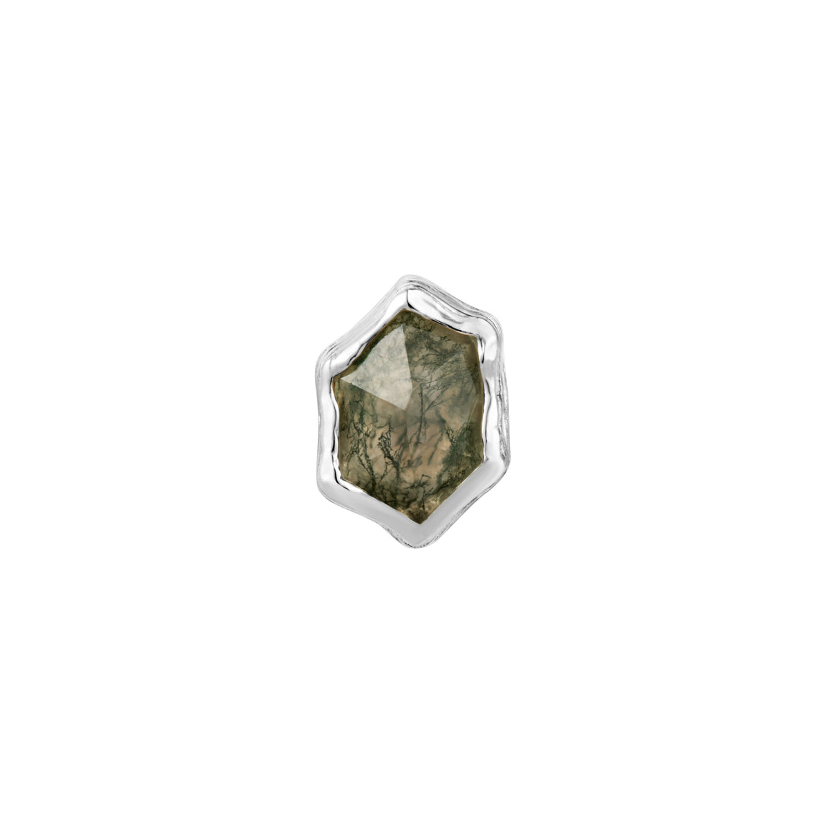 Pump Up The Volume Threadless End with Moss Agate