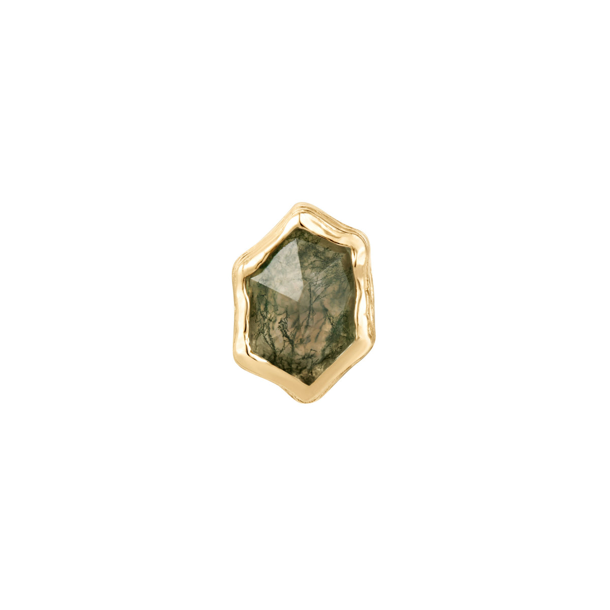 Pump Up The Volume Threadless End with Moss Agate