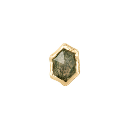 Pump Up The Volume Threadless End with Moss Agate