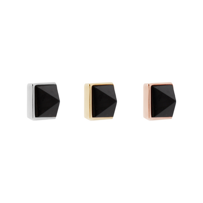 Pyramid Bezel Gem Threadless End with Reverse Set Agate