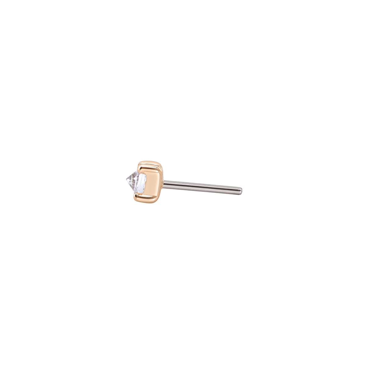 Prong Gem Threadless End with Reverse Set CZ