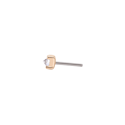 Prong Gem Threadless End with Reverse Set CZ
