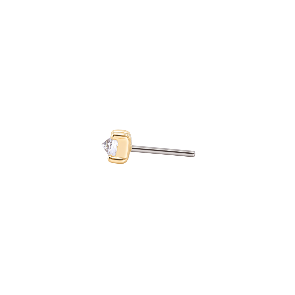 Prong Gem Threadless End with Reverse Set CZ