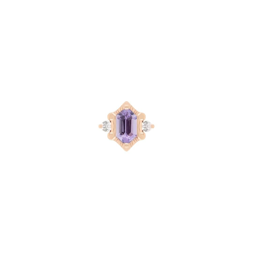 Reyna Threadless End with Amethyst
