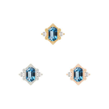 Reyna Threadless End with London Blue Topaz