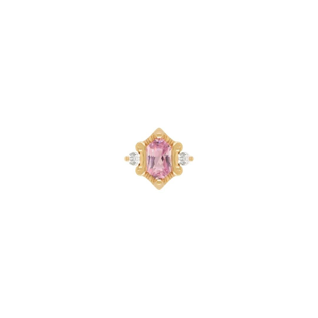 Reyna Threadless End with Pink Tourmaline