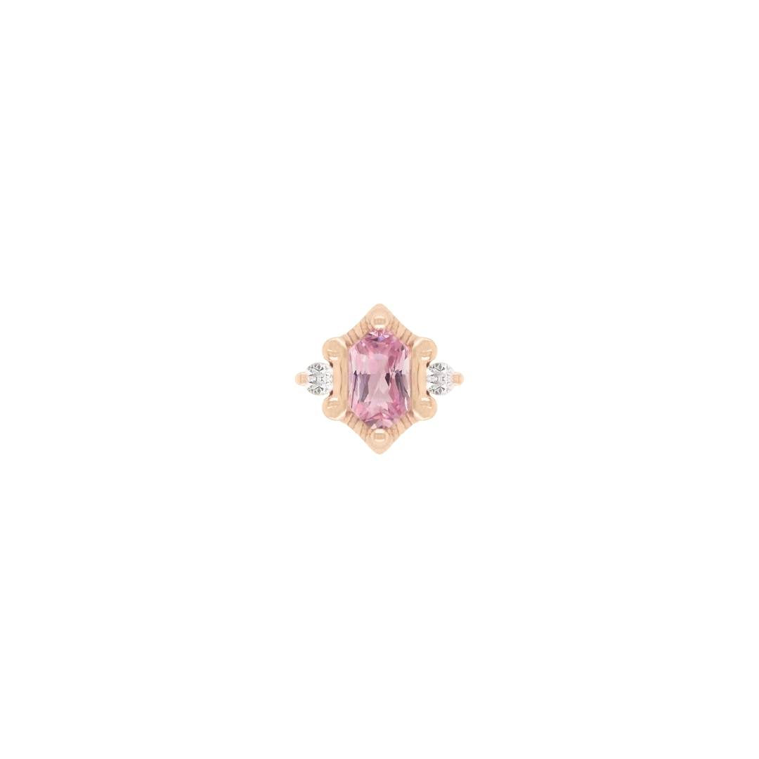 Reyna Threadless End with Pink Tourmaline