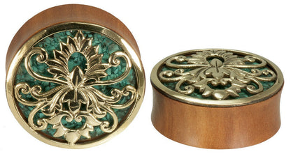 Rider Plugs - Saba Wood + Turquoise