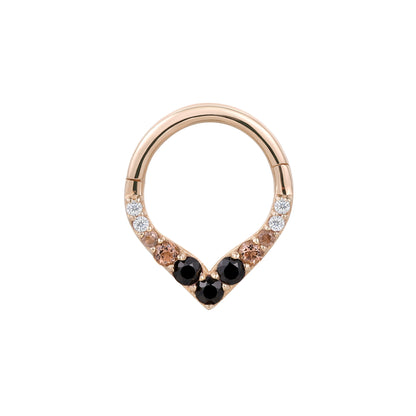Rise + Shine Clicker with Black Spinel + Smoky Quartz Ombre