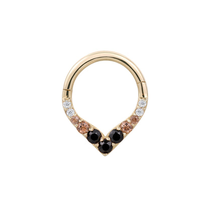 Rise + Shine Clicker with Black Spinel + Smoky Quartz Ombre