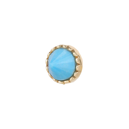 Round Accent Bezel Gem Threadless End with Reverse Set Turquoise