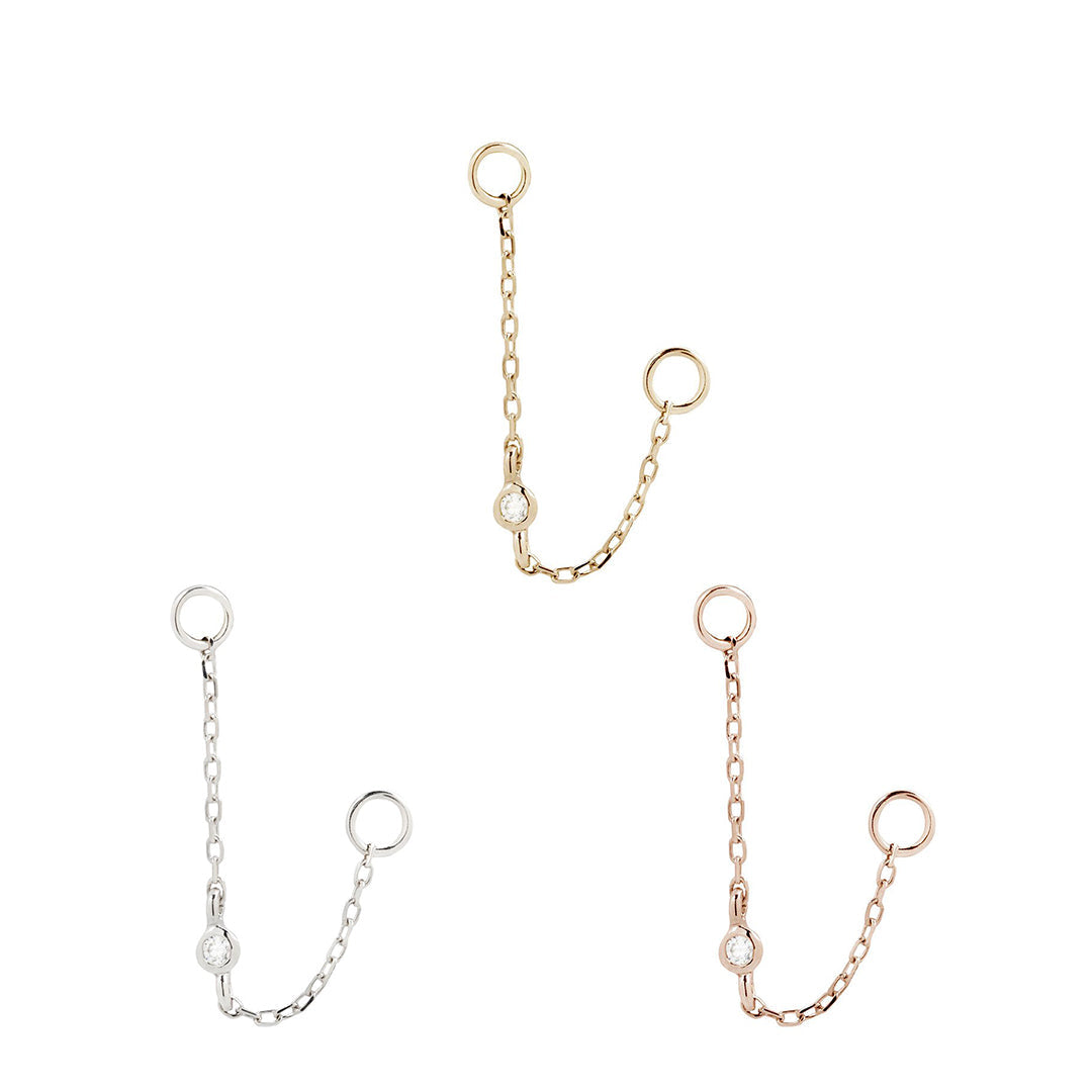 Bezel Bead Chain with CZ