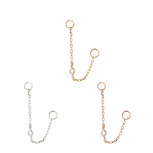 Bezel Bead Chain with CZ
