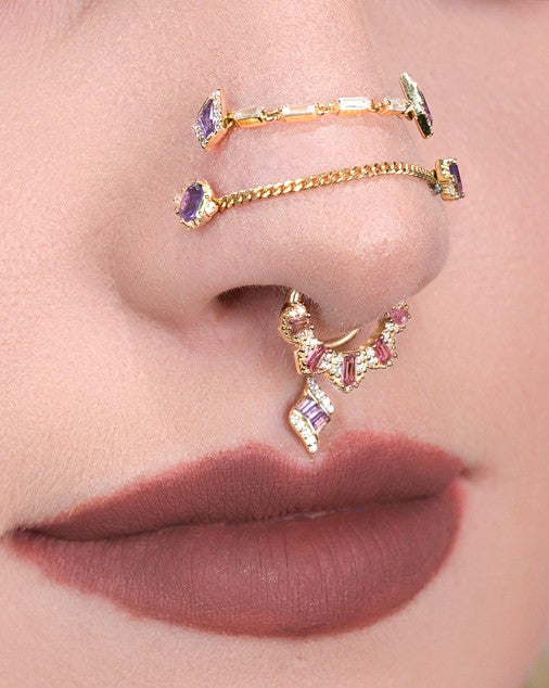 Reyna Threadless End with Amethyst