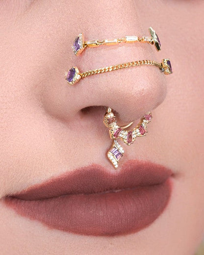 Reyna Threadless End with Amethyst