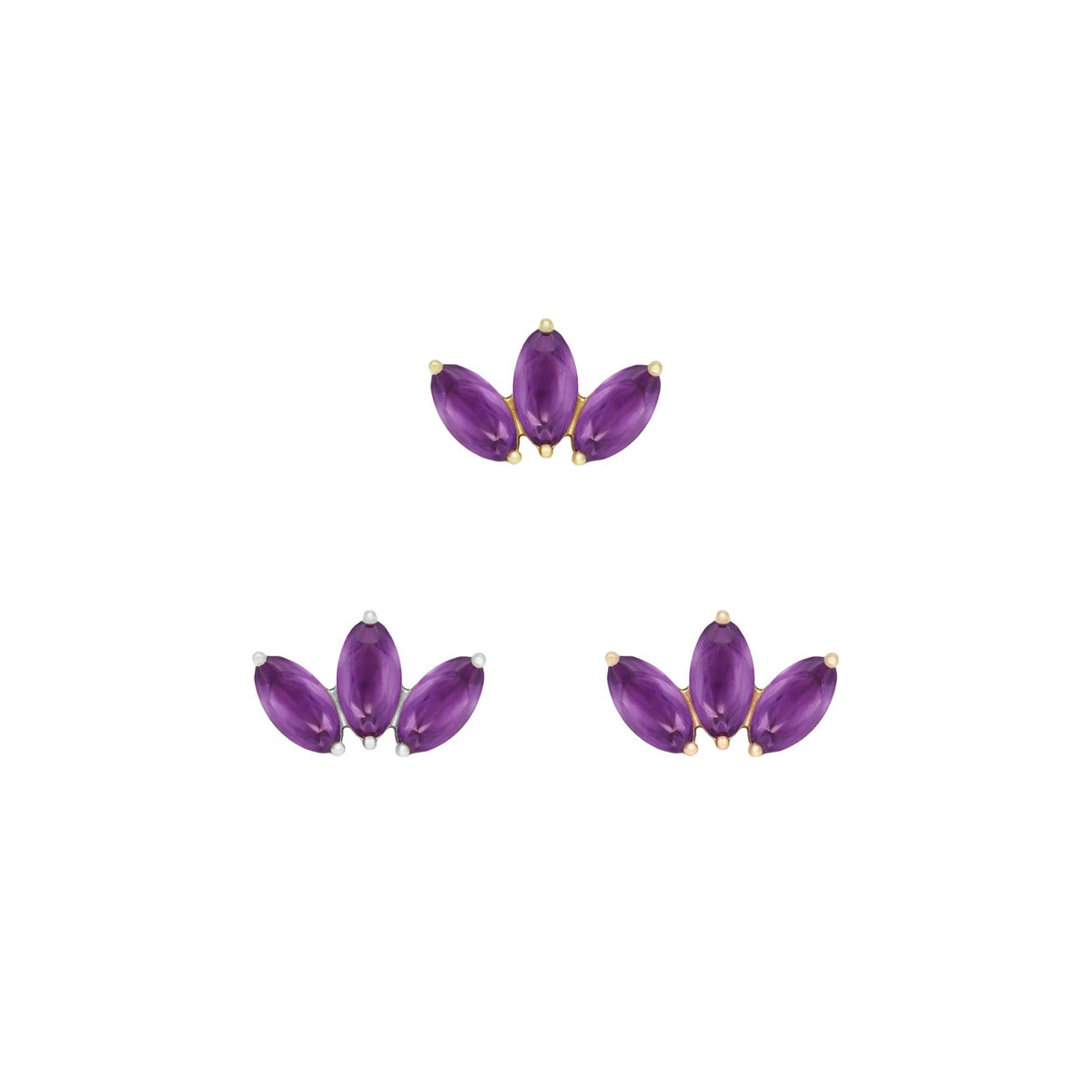 Moet Mini Threadless End with Sandblasted Amethyst
