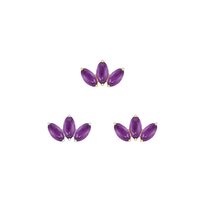 Moet Mini Threadless End with Sandblasted Amethyst