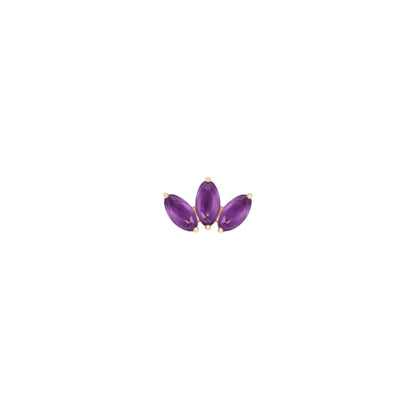 Moet Mini Threadless End with Sandblasted Amethyst