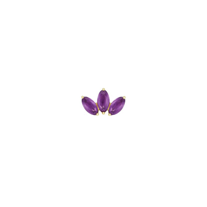 Moet Mini Threadless End with Sandblasted Amethyst