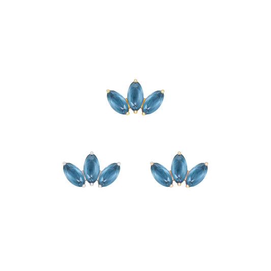 Moet Mini Threadless End with Sandblasted London Blue Topaz